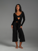 Longline Wrap Top Black