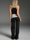 FLX Foldover Wide Leg Bottoms Black/Grey