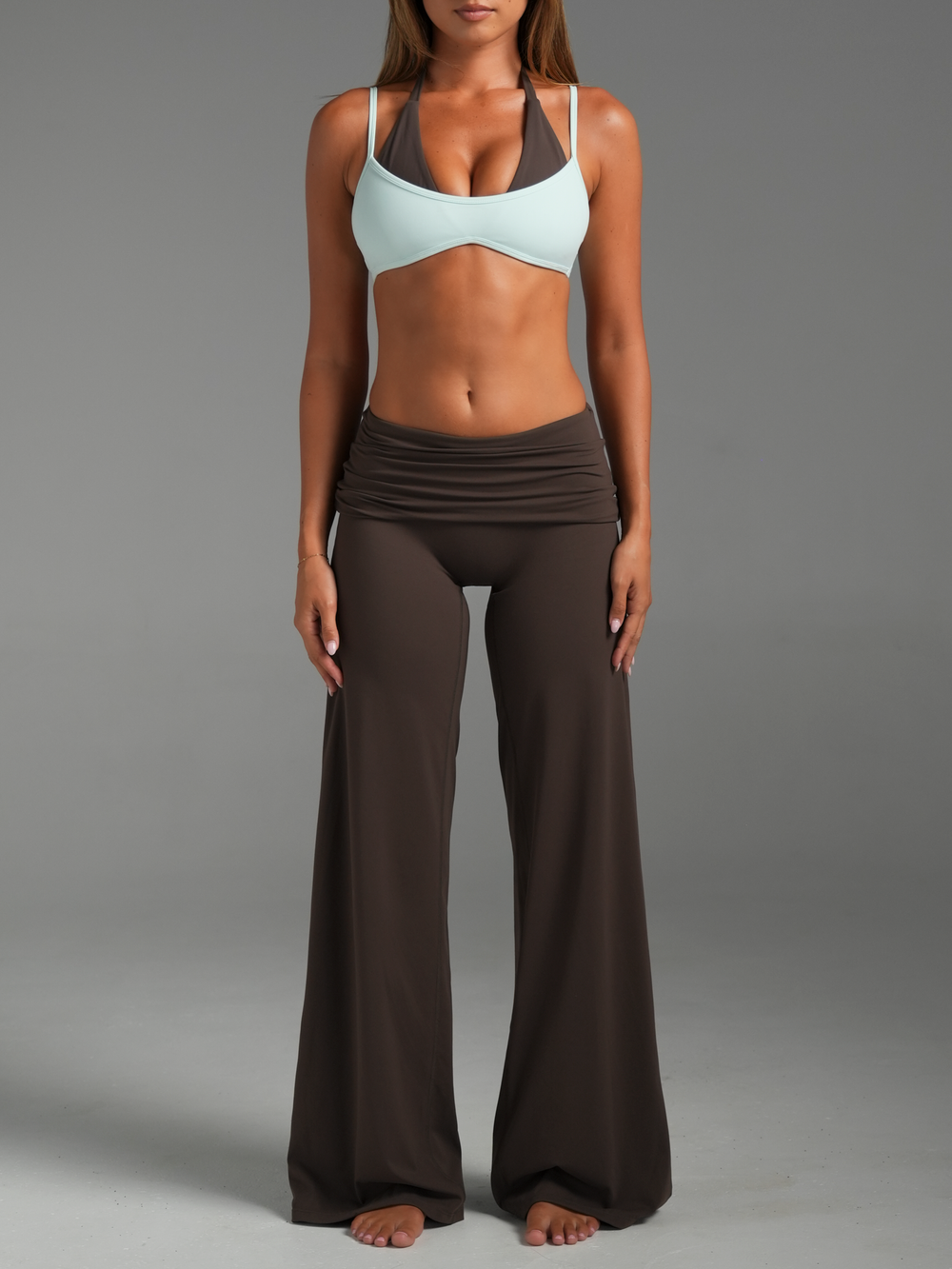 FLX Foldover Wide Leg Bottoms Bittersweet