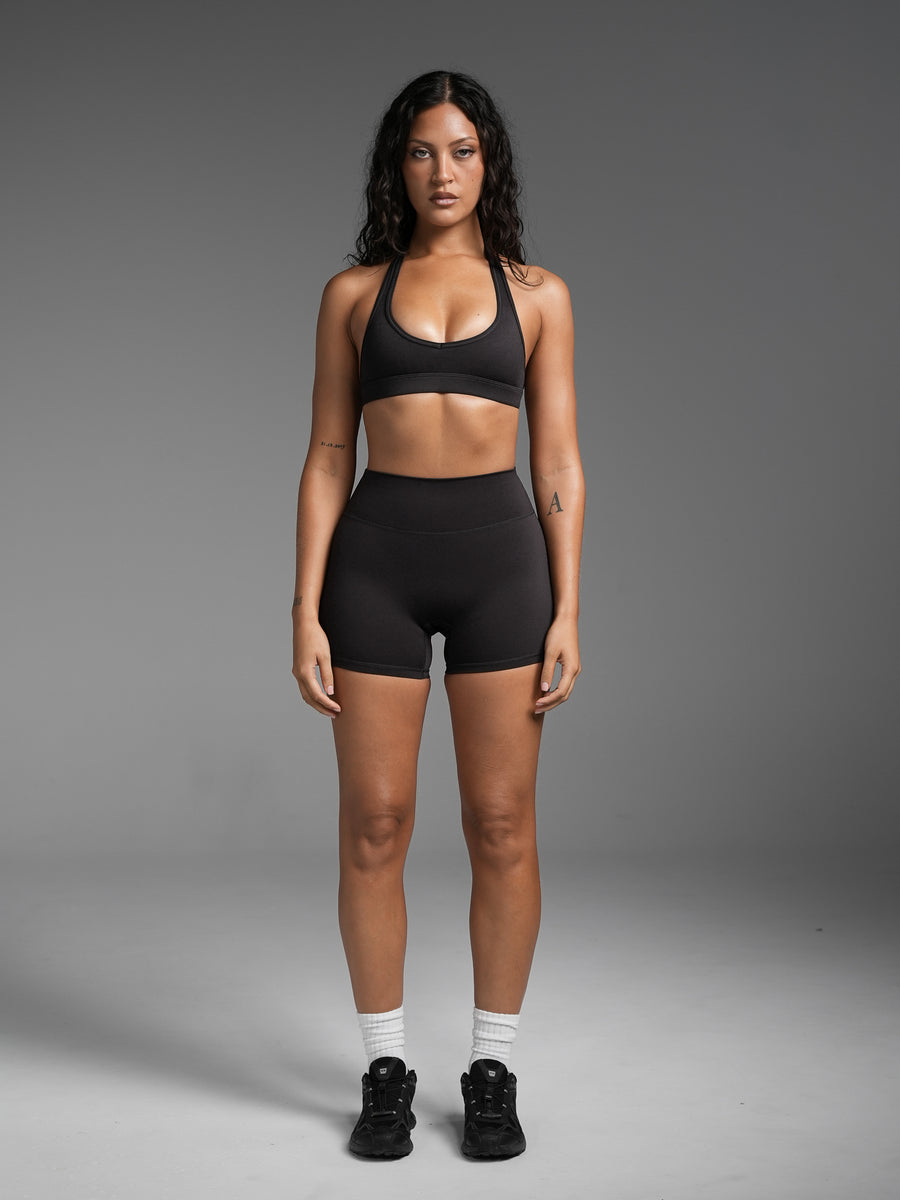 Base 4" Scrunch Shorts Espresso