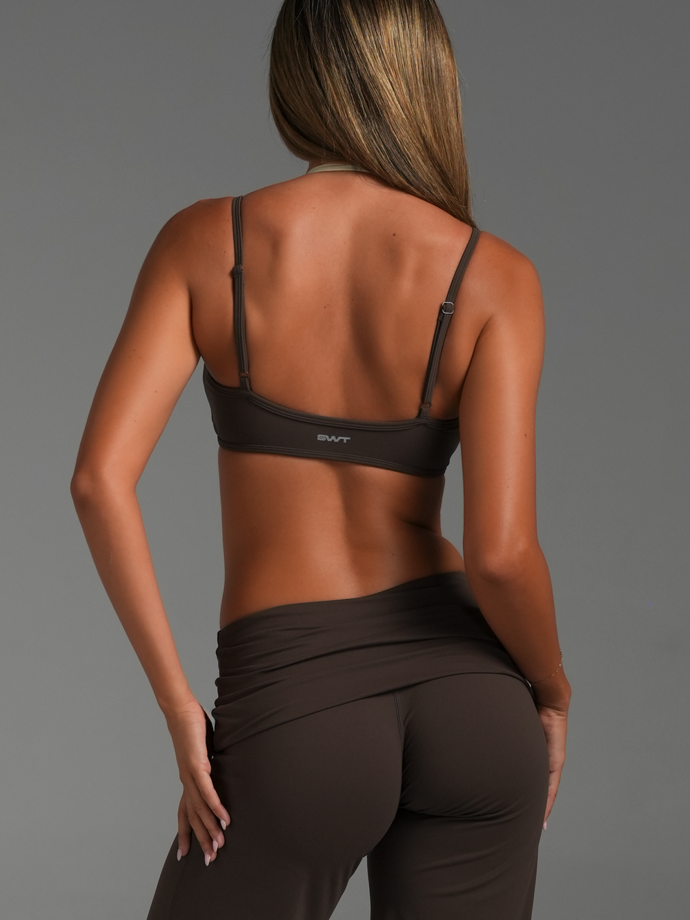 FLX Layered Halter Bra Bittersweet/Off White