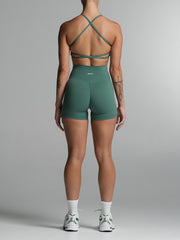 Base 4" Scrunch Shorts Deep Jade