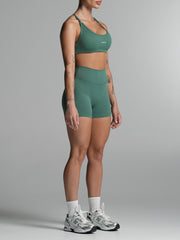 Base 4" Scrunch Shorts Deep Jade