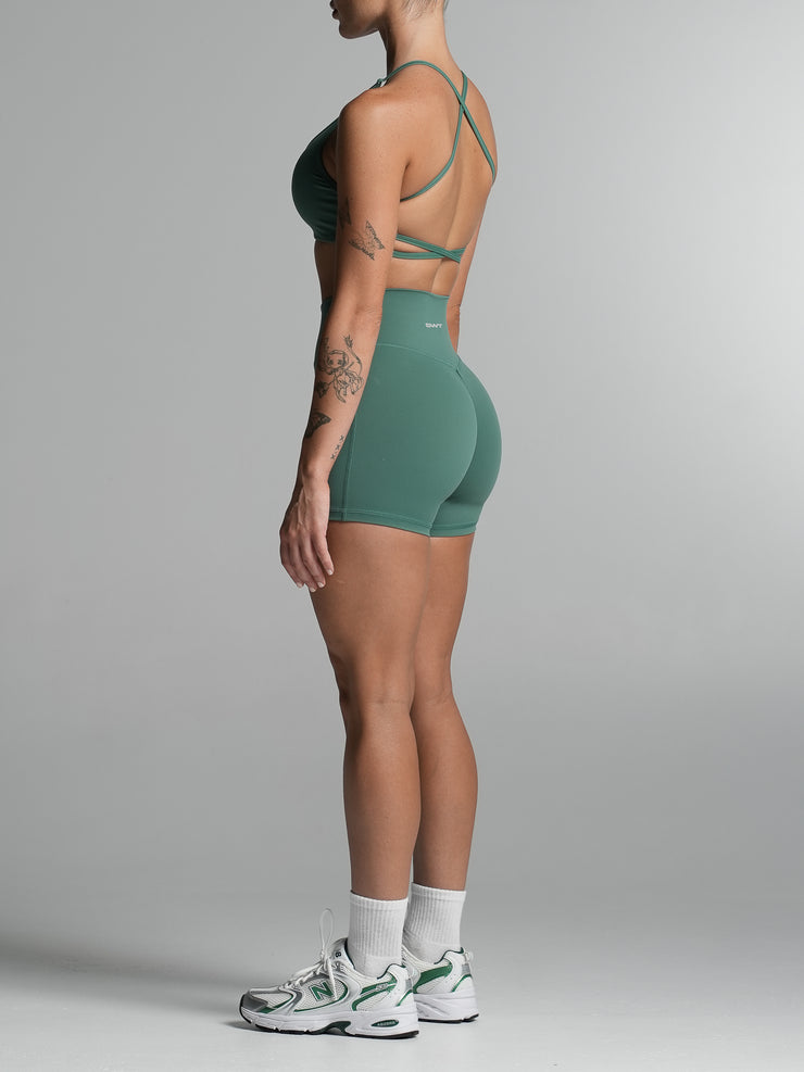 Base 4" Scrunch Shorts Deep Jade