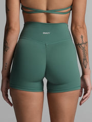 Base 4" Scrunch Shorts Deep Jade