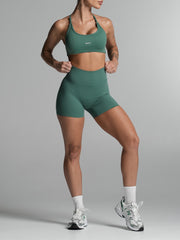 Base 4" Scrunch Shorts Deep Jade