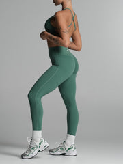 Base Scrunch Leggings | Full Length Deep Jade