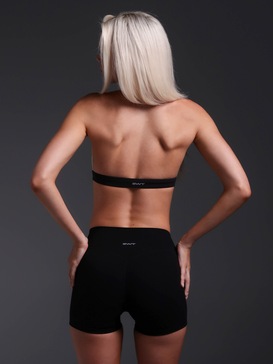 FLX Square Neck Halter Bra Black/White