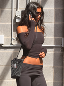 FLX Foldover Wide Leg Bottoms Black