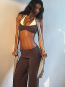 FLX Layered Halter Bra Bittersweet/Off White