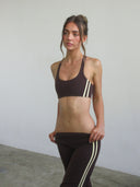 FLX Stripe Racer Back Bra Chocolate/Vanilla
