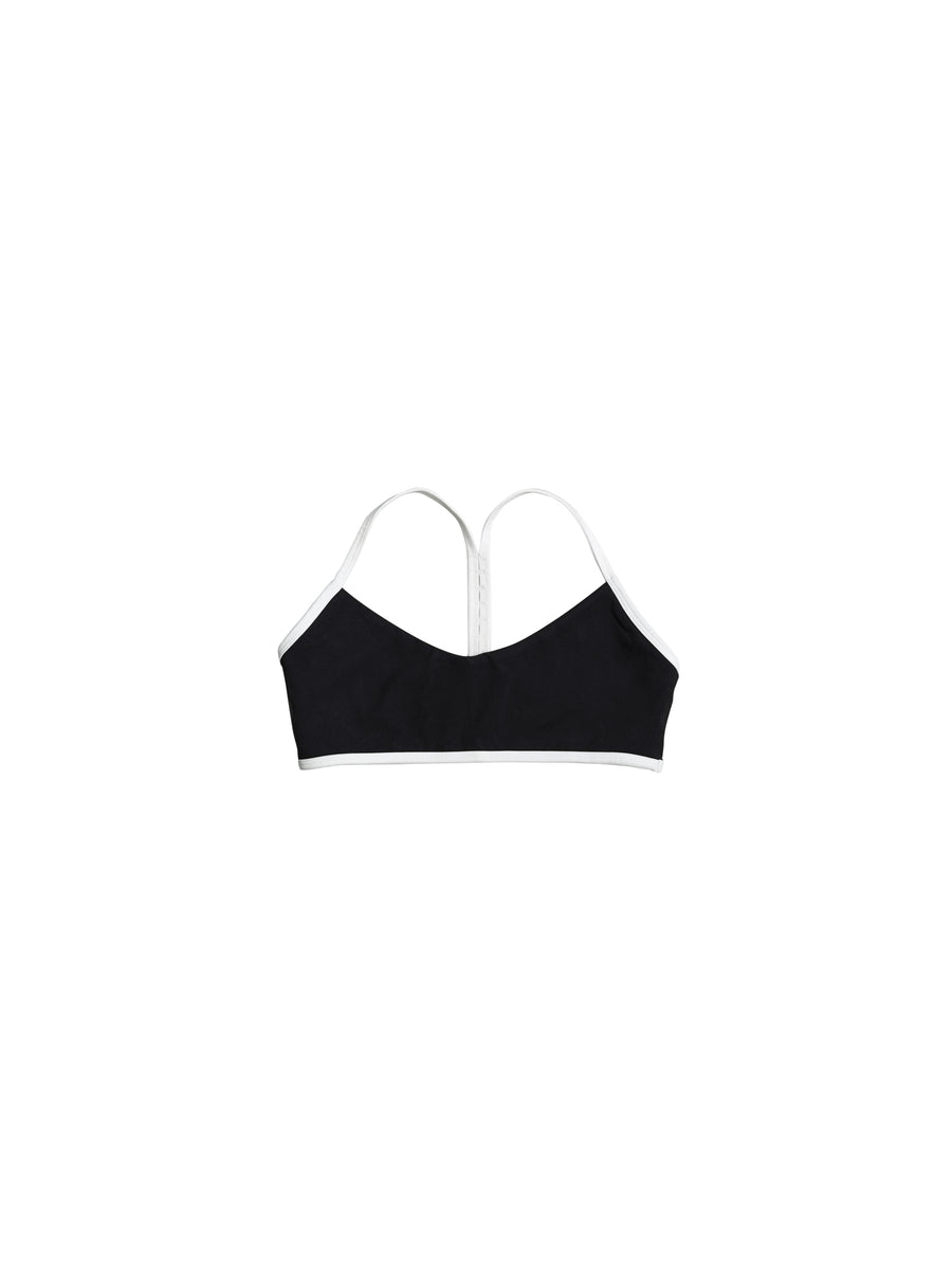 FLX Contrast Open Back Racer Bra Black/White