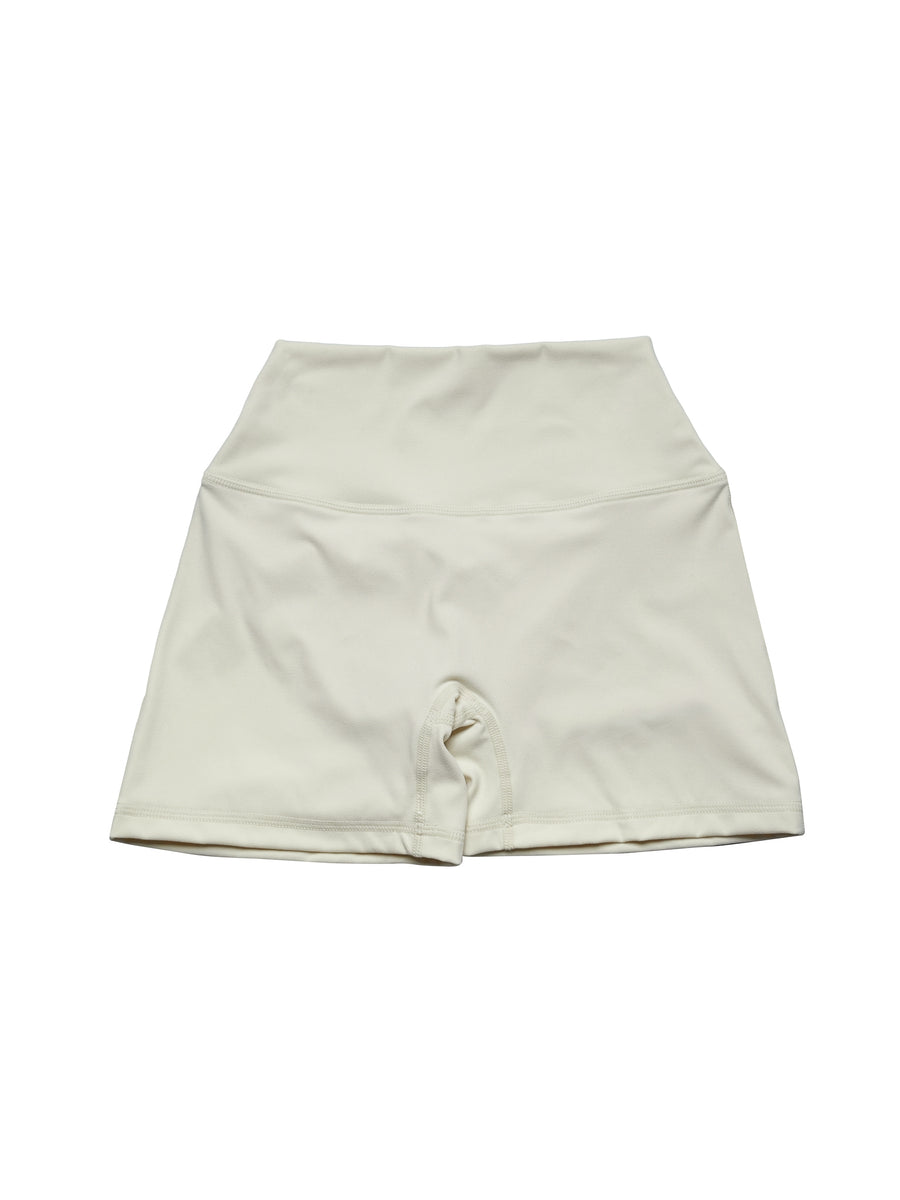 FLX Subtle Scrunch Shorts 4" Off White