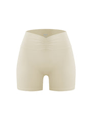 Base Ruche Scrunch Shorts Almond