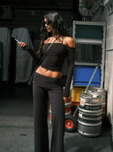 Off Shoulder Long Sleeve Black