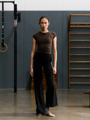 FLX Foldover Stripe Wide Leg Bottoms Black/White