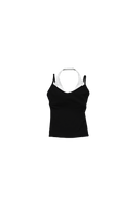 FLX Layered Halter Tank Black/White