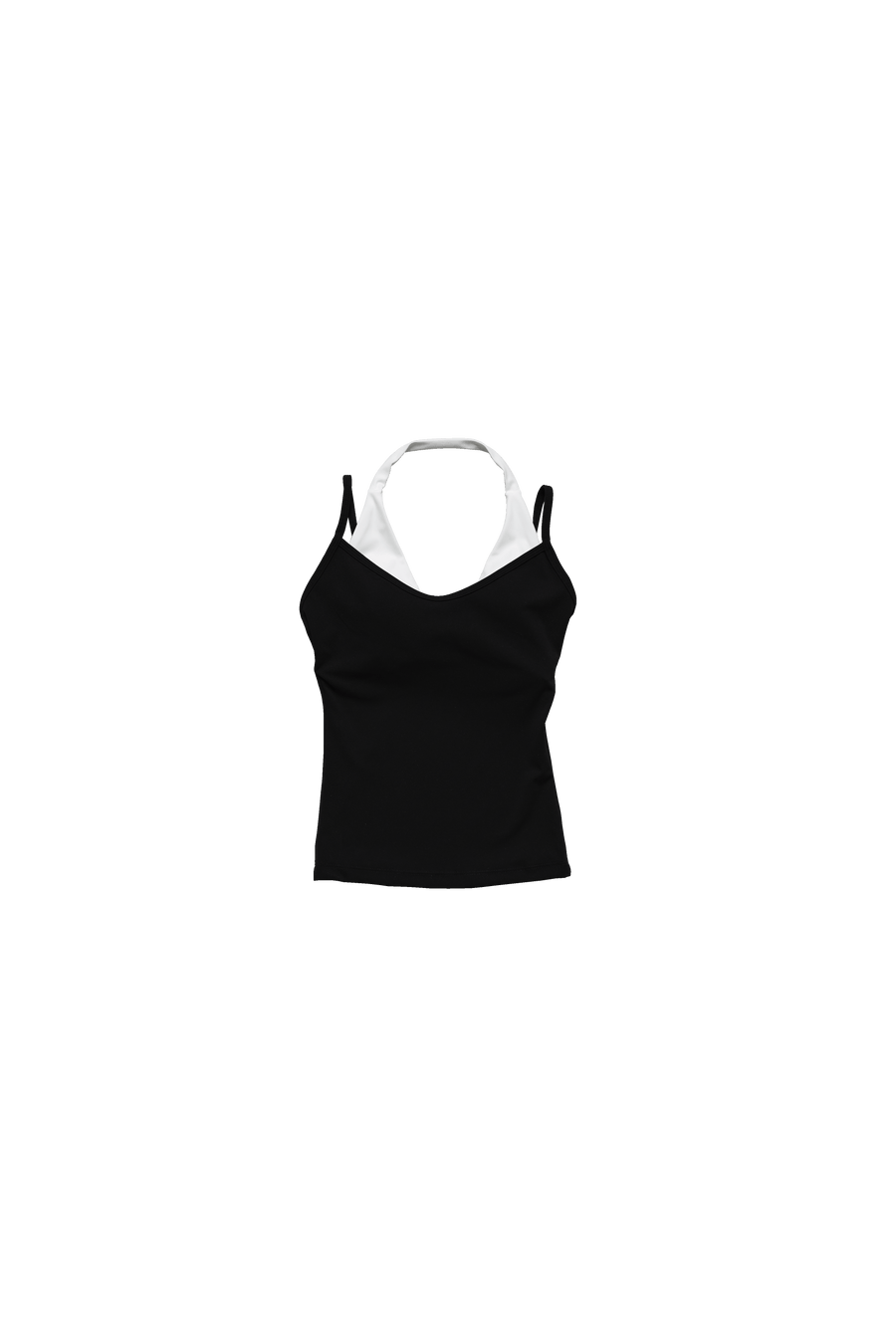FLX Layered Halter Tank Black/White