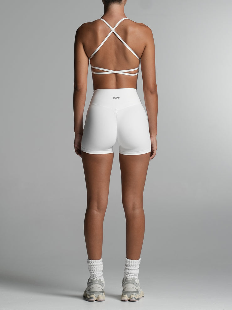 Base 4" Scrunch Shorts White