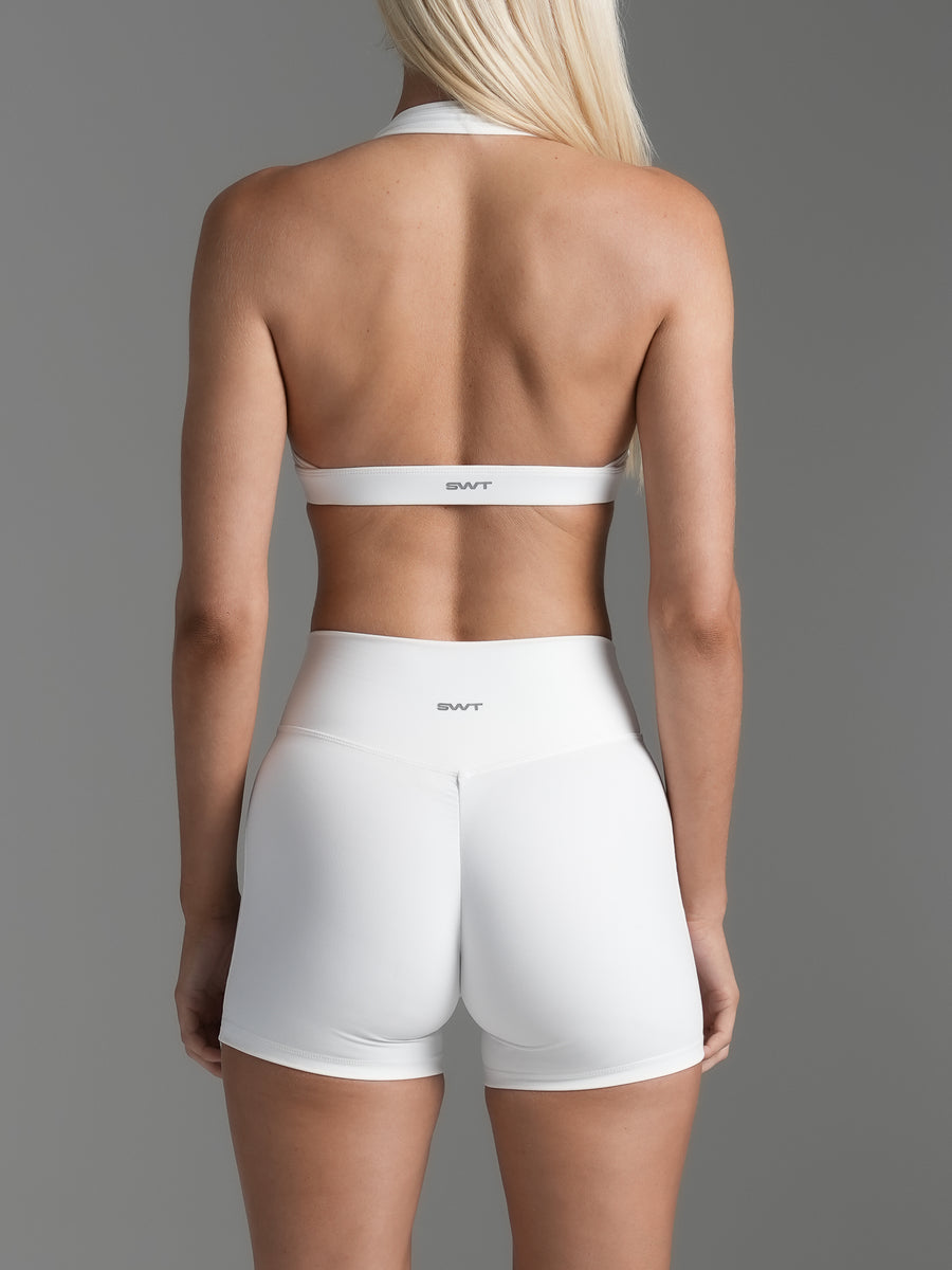 Base Backless Halter Bra White