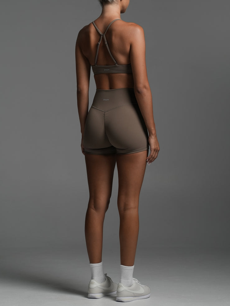 Base 4" Scrunch Shorts Mocha