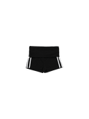 Foldover Stripe Shorts Black