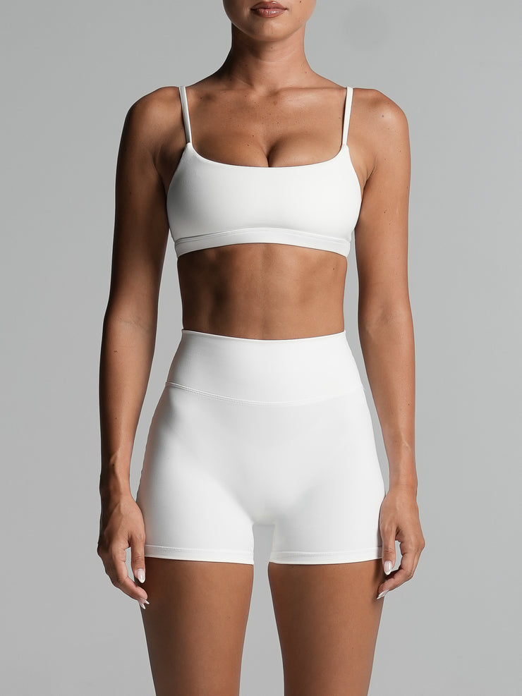 Base Scoop Bra White